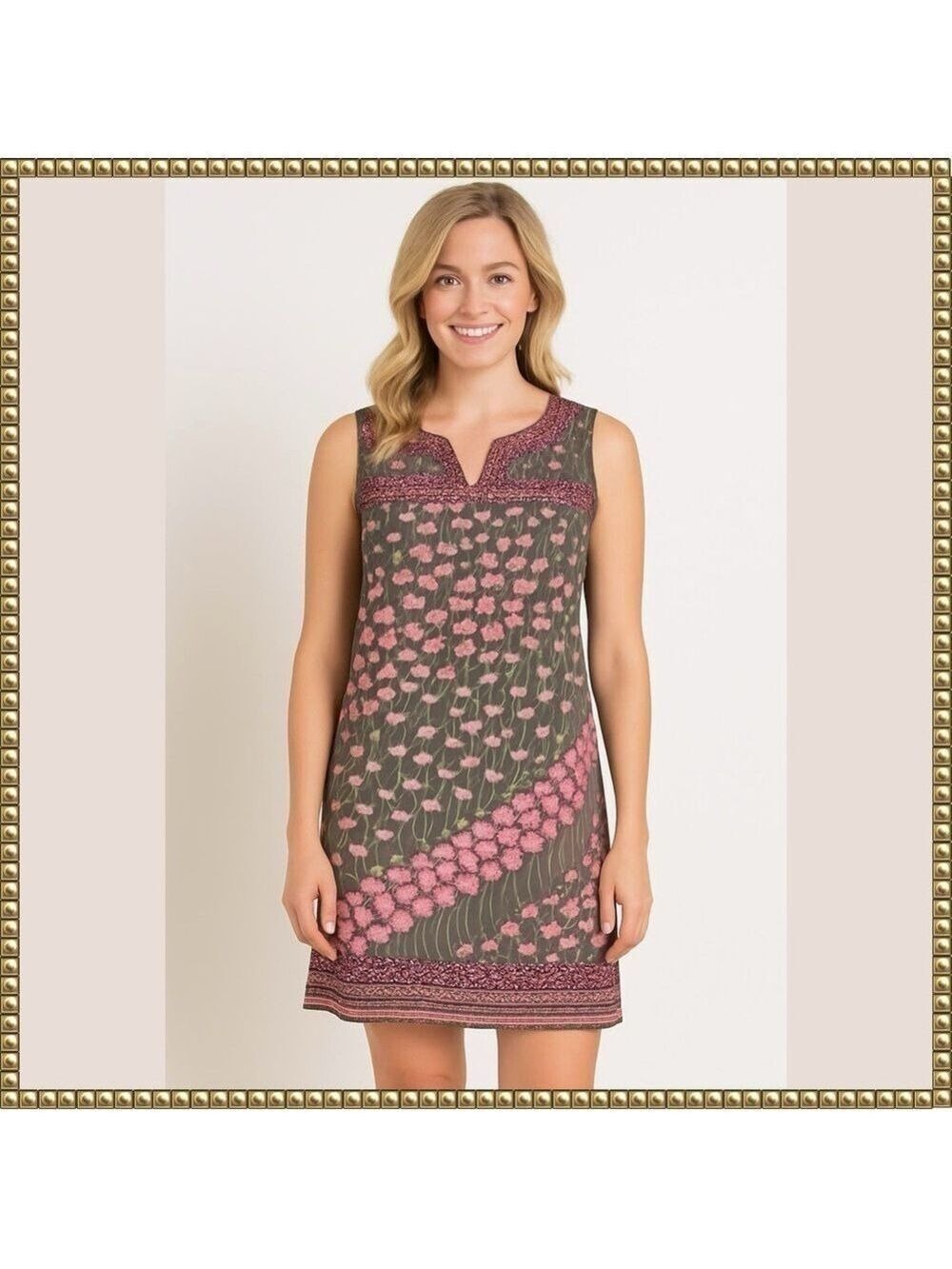Free People Floral Dress Pink Green Size 6